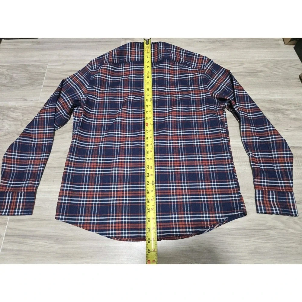 UNTUCKit Mens Regular Fit Plaid Button Up Shirt Blue Polyester - Picture 8 of 8